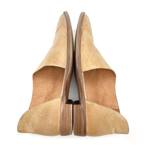 Free People Royale Cutout Flat Size 39.5 /9 Tan Leather Pointed Toe Boho Western - Picture 11 of 16